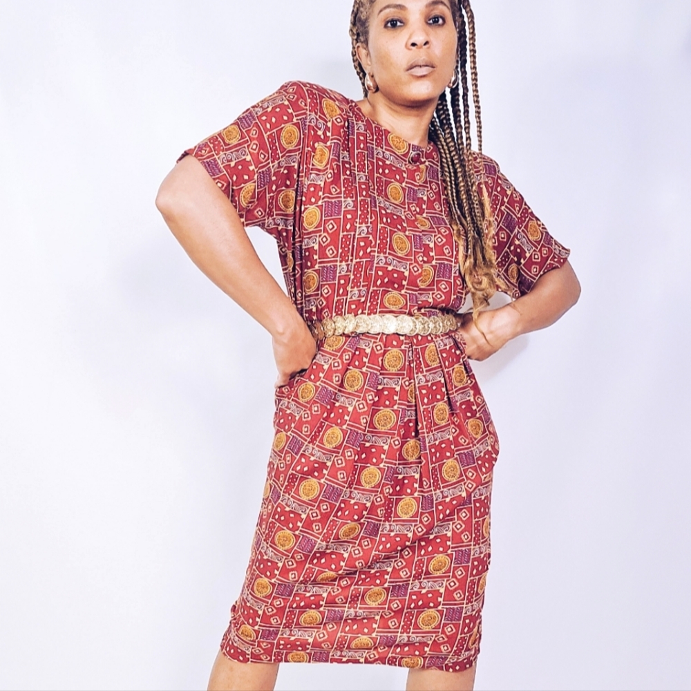 Vintage Printed Dress